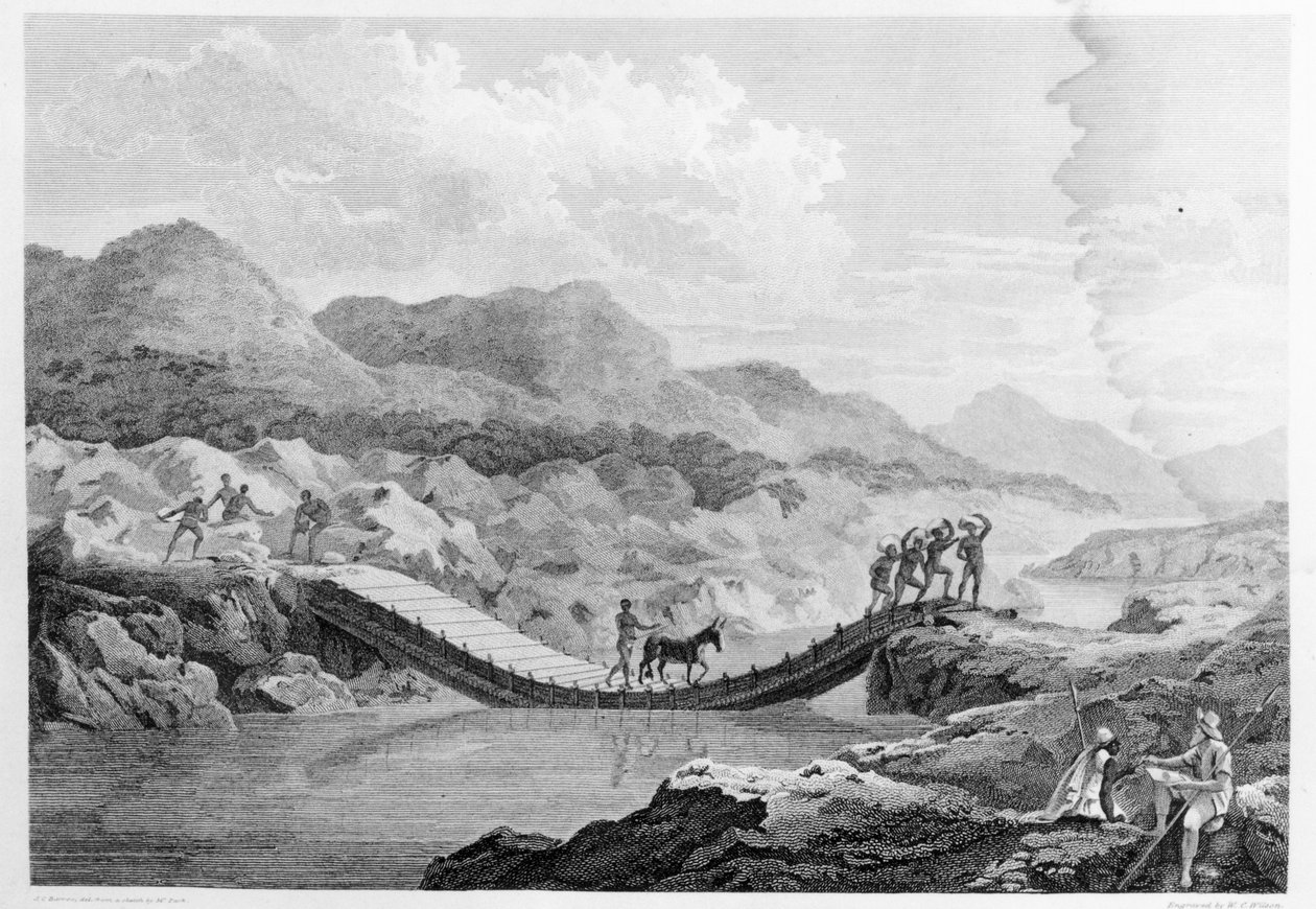 Autoritratto che disegna il ponte sul fiume Bafing, Senegal, da 
