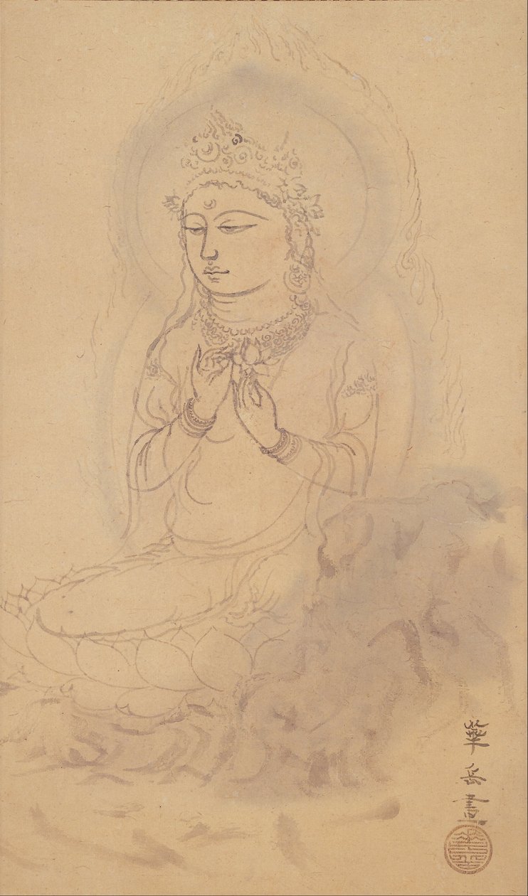 Avalokiteshvara seduto con loto da Murakami Kagaku
