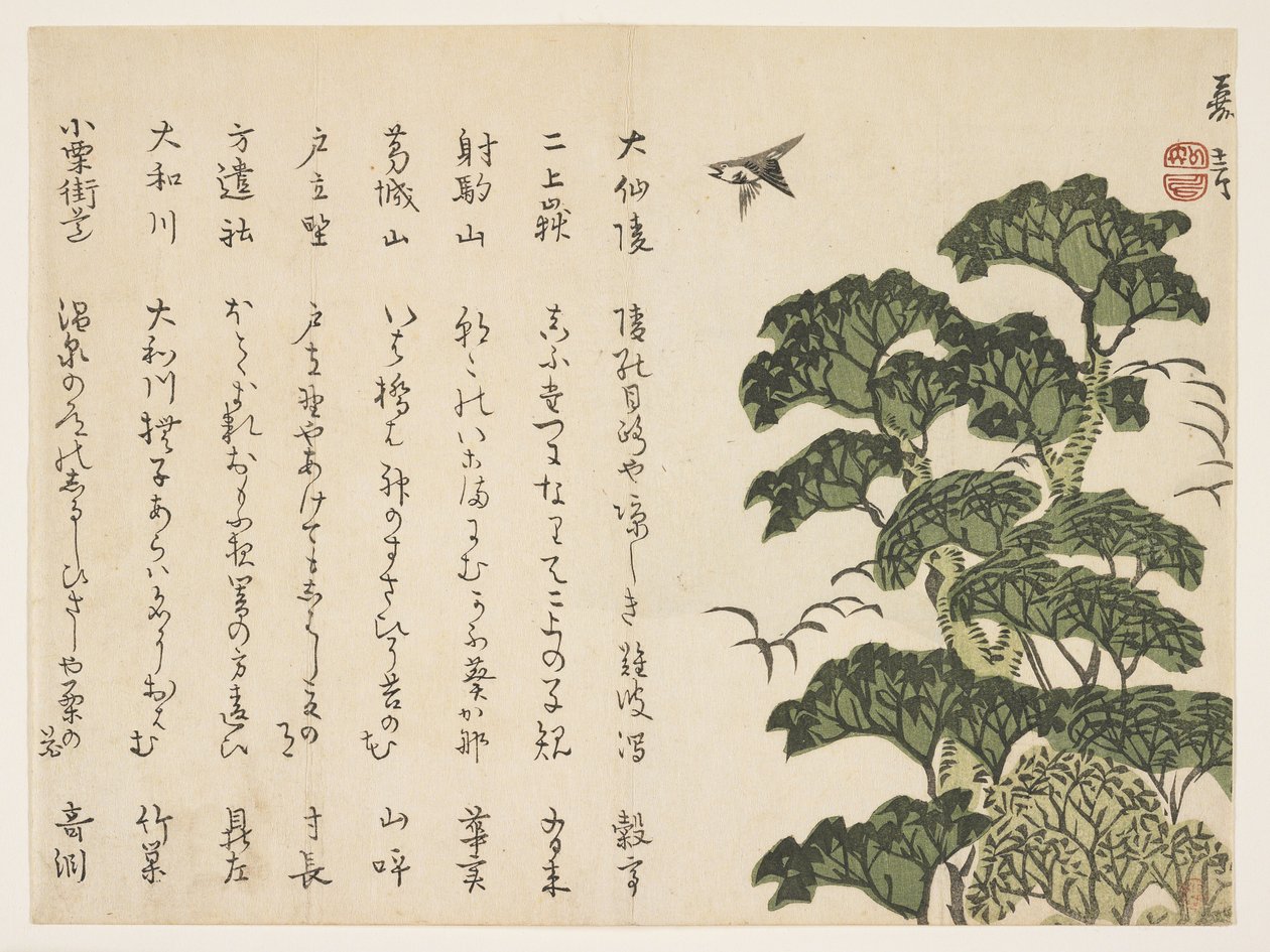 Grande albero e uccelli, c.1830-44 da Murata Kagen