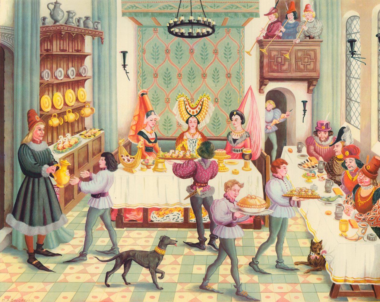 Sala da pranzo per signore (litografia a colori) da Muriel Broderick