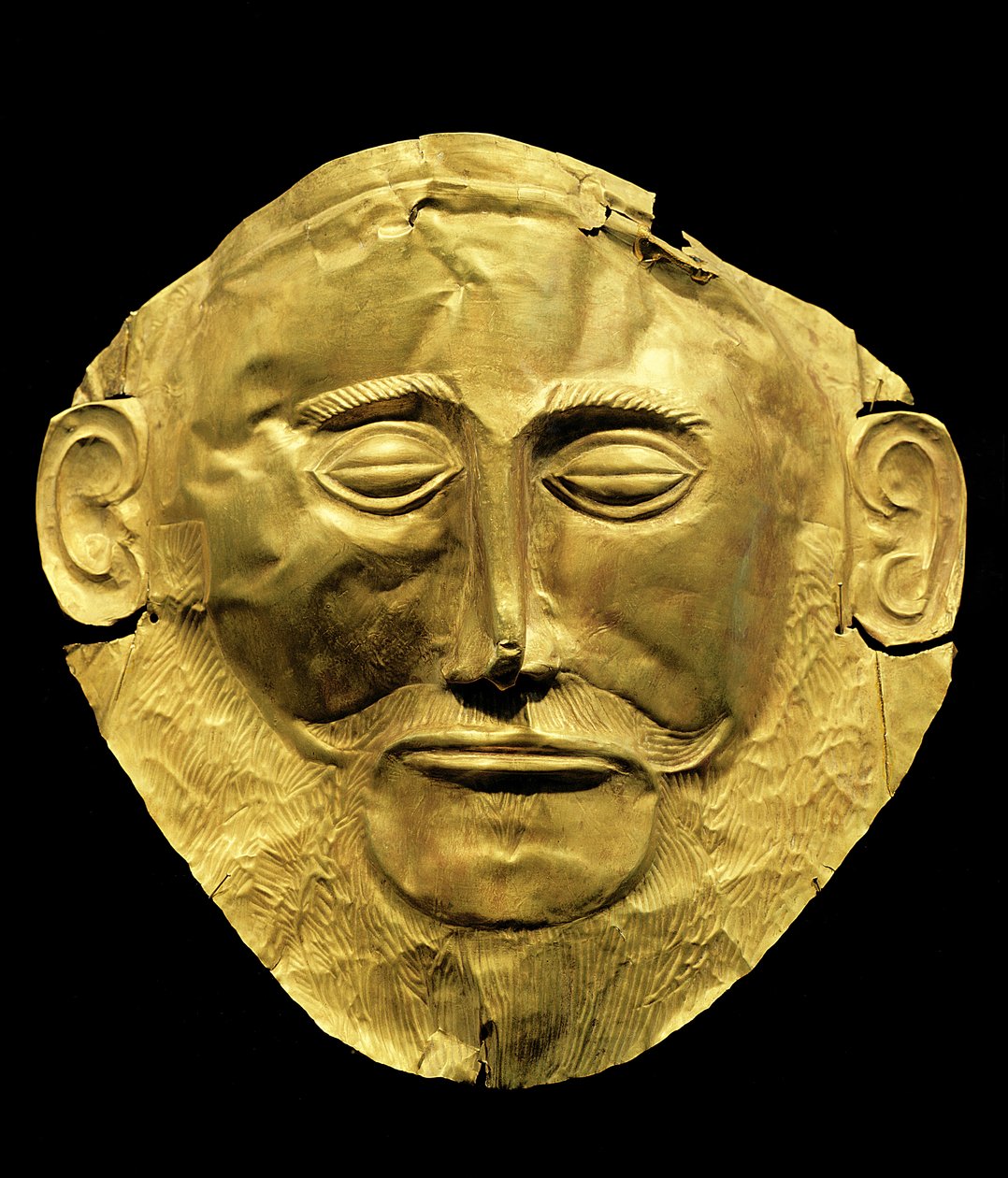 Maschera funeraria di Micene, precedentemente ritenuta quella di Agamennone (oro) da Mycenaean