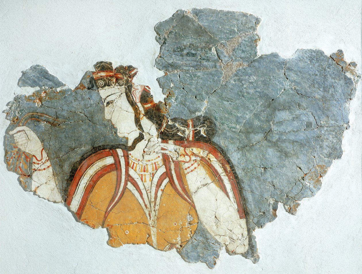 Dama di corte, affresco dal Palazzo di Micene, Grecia, Civiltà Micenea da Mycenaean