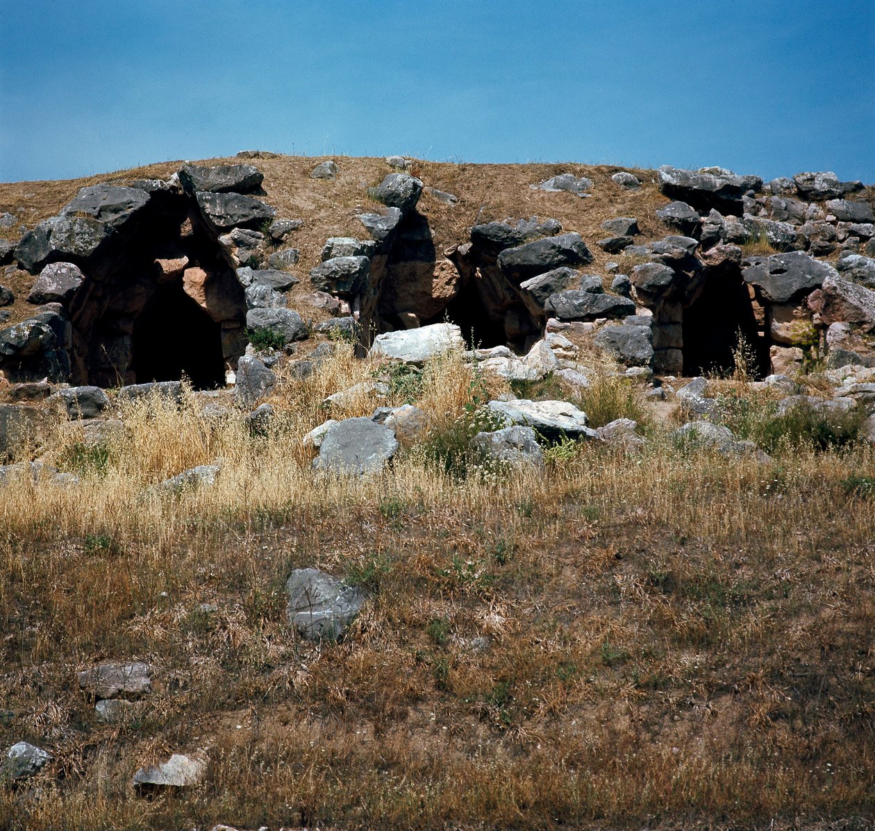 Arte micenea: case costruite nelle fortificazioni della città di Tirinto da Mycenaean