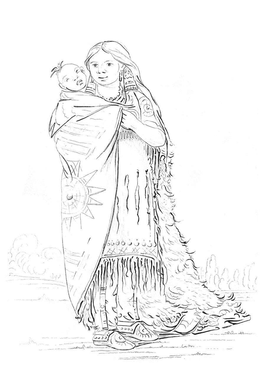 Donna e Bambino Nativi Americani da Myers and Co
