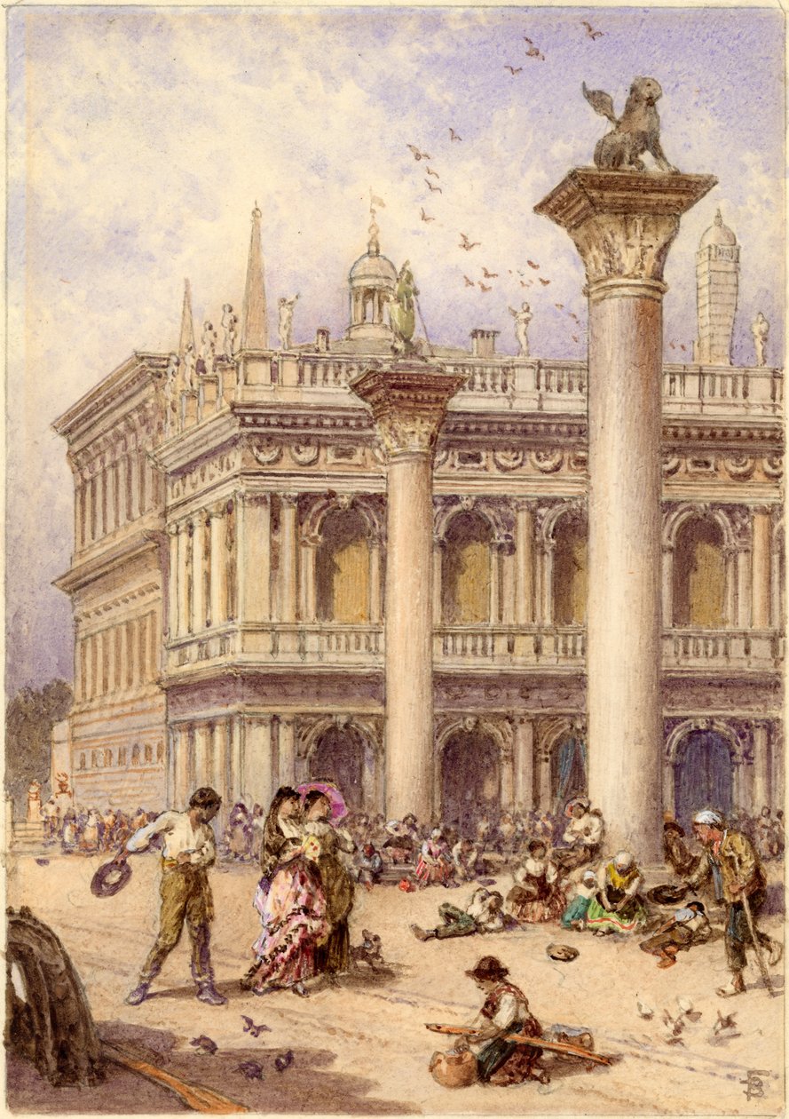 Biblioteca di Piazza San Marco, Venezia, 1868 da Myles Birket Foster