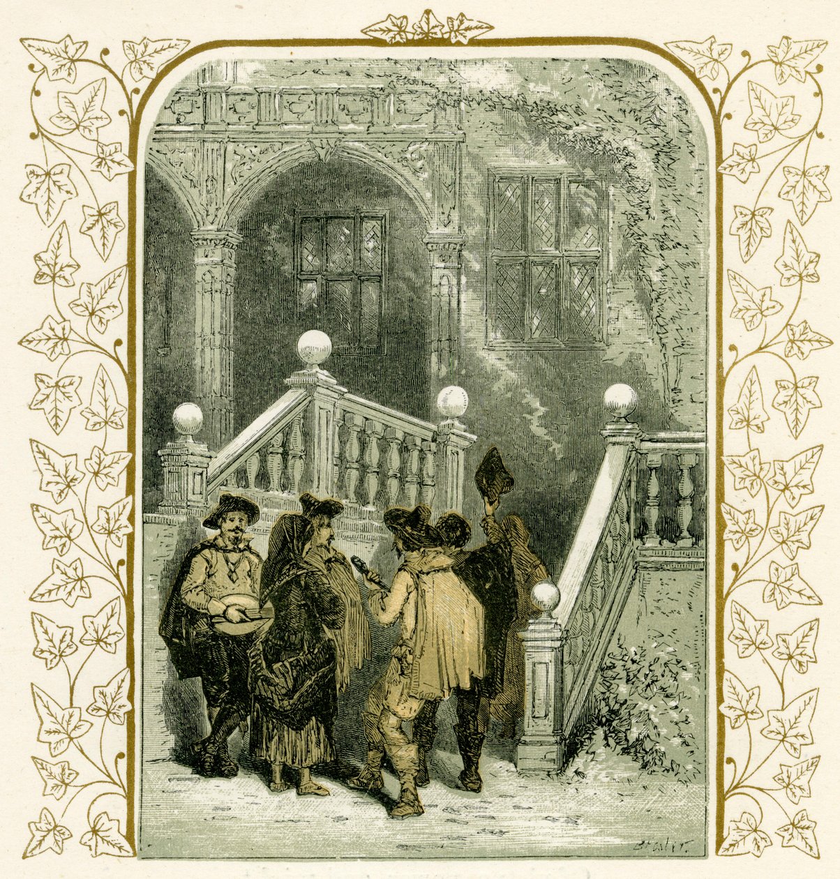 Cantori di Natale - illustrazione di Birket Foster da Myles Birket Foster