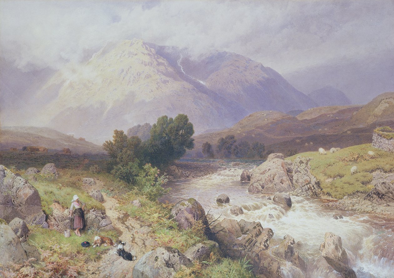 Scena delle Highlands vicino a Dalmally, Argyll da Myles Birket Foster