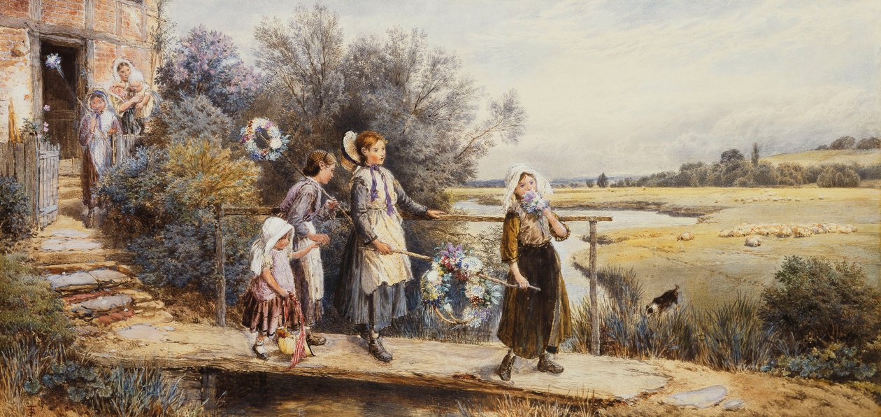 Ghirlande del Primo Maggio da Myles Birket Foster