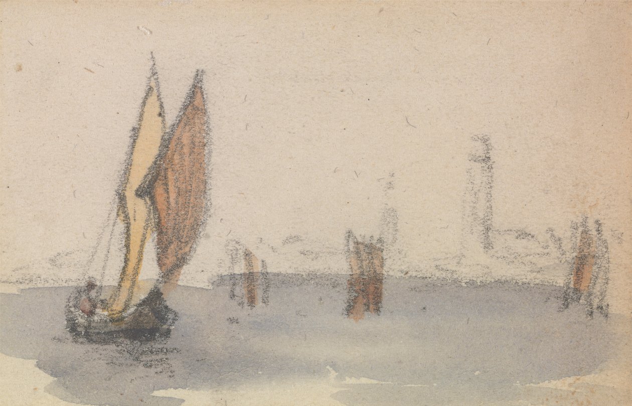 Uno di un gruppo di tre studi sulla laguna veneziana da Myles Birket Foster