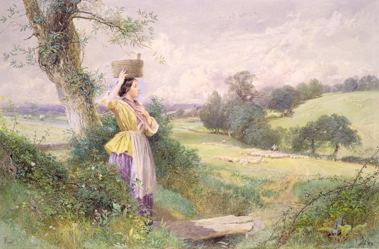 La lattaia, 1860 da Myles Birket Foster