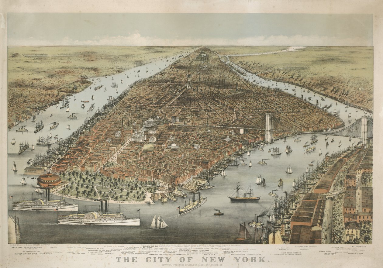 La città di New York, 1876 da Nathaniel Currier