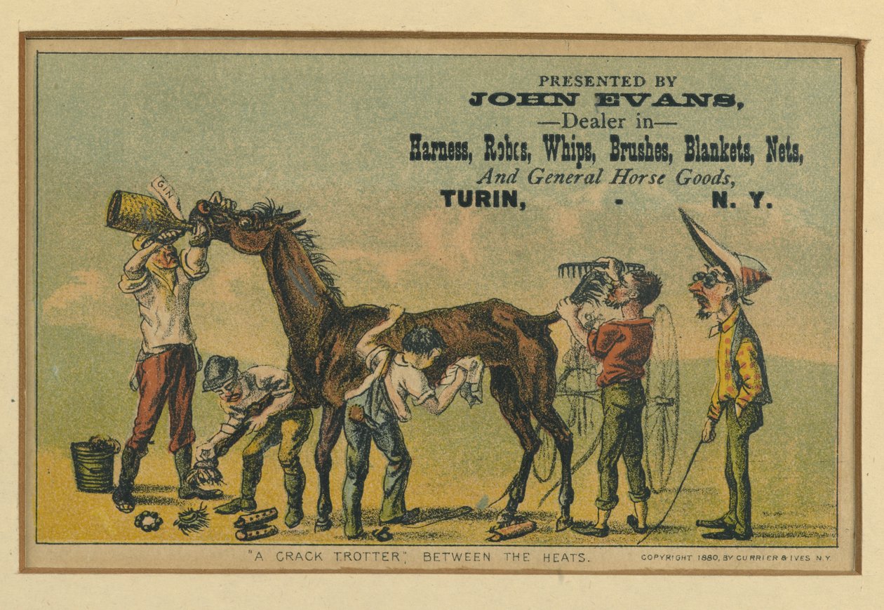 Un trottatore tra le gare, 1880 da N. and Ives, J.M. Currier