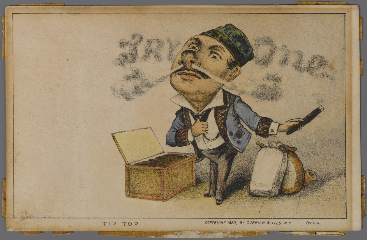 Pubblicità per i sigari Tip Top, 1880 da N. and Ives, J.M. Currier