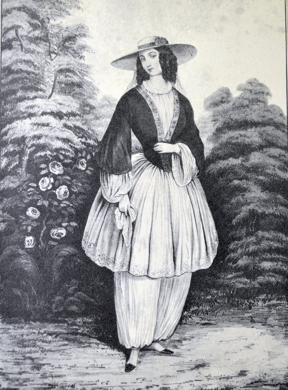 Il costume Bloomer da N. and Ives, J.M. Currier