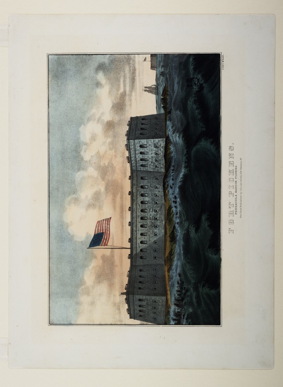 Forte Pickens, c.1862 da N. and Ives, J.M. Currier