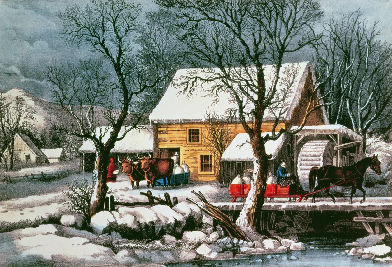 Frozen Up, 1872 da N. and Ives, J.M. Currier