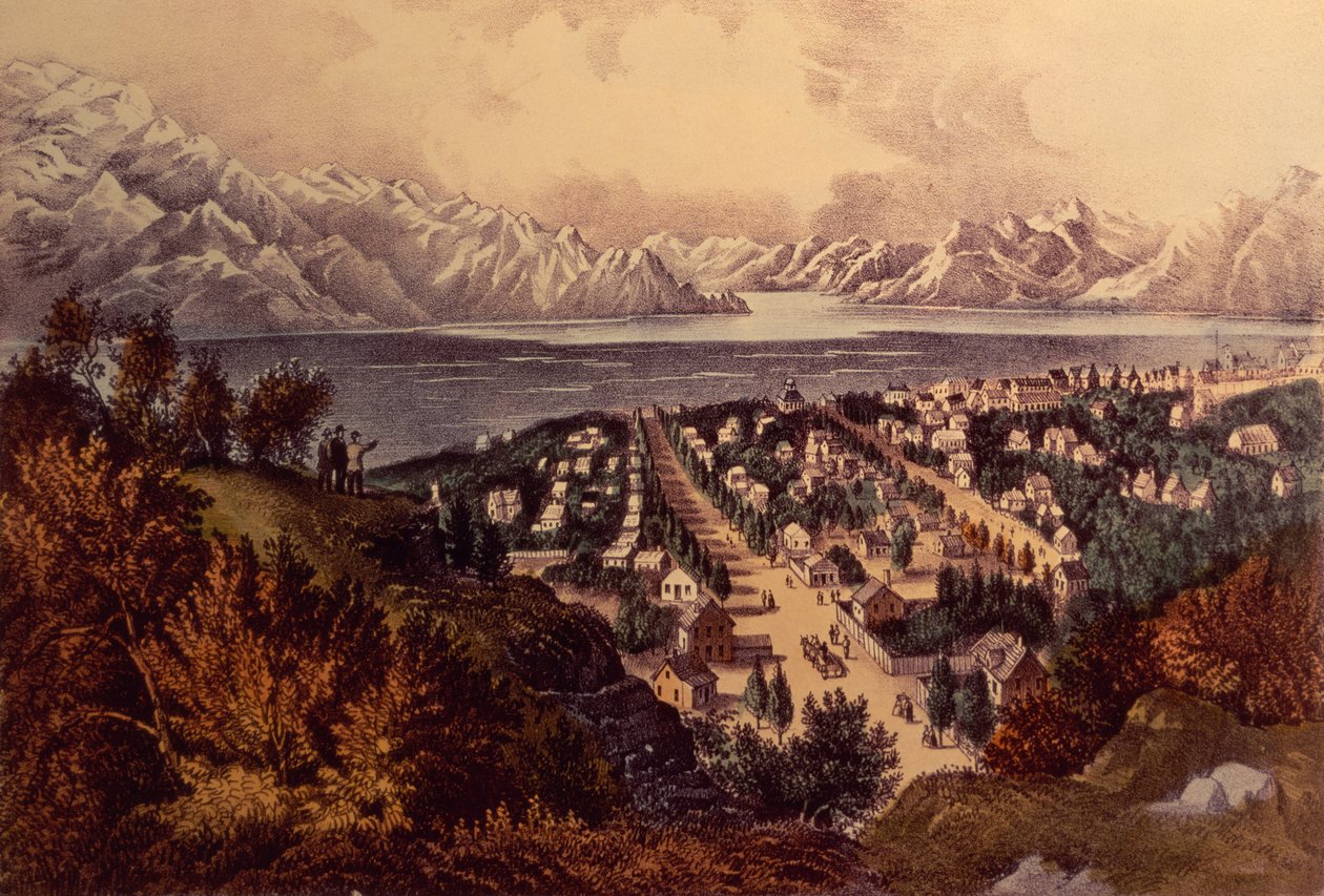 Grande Lago Salato, Utah da N. and Ives, J.M. Currier