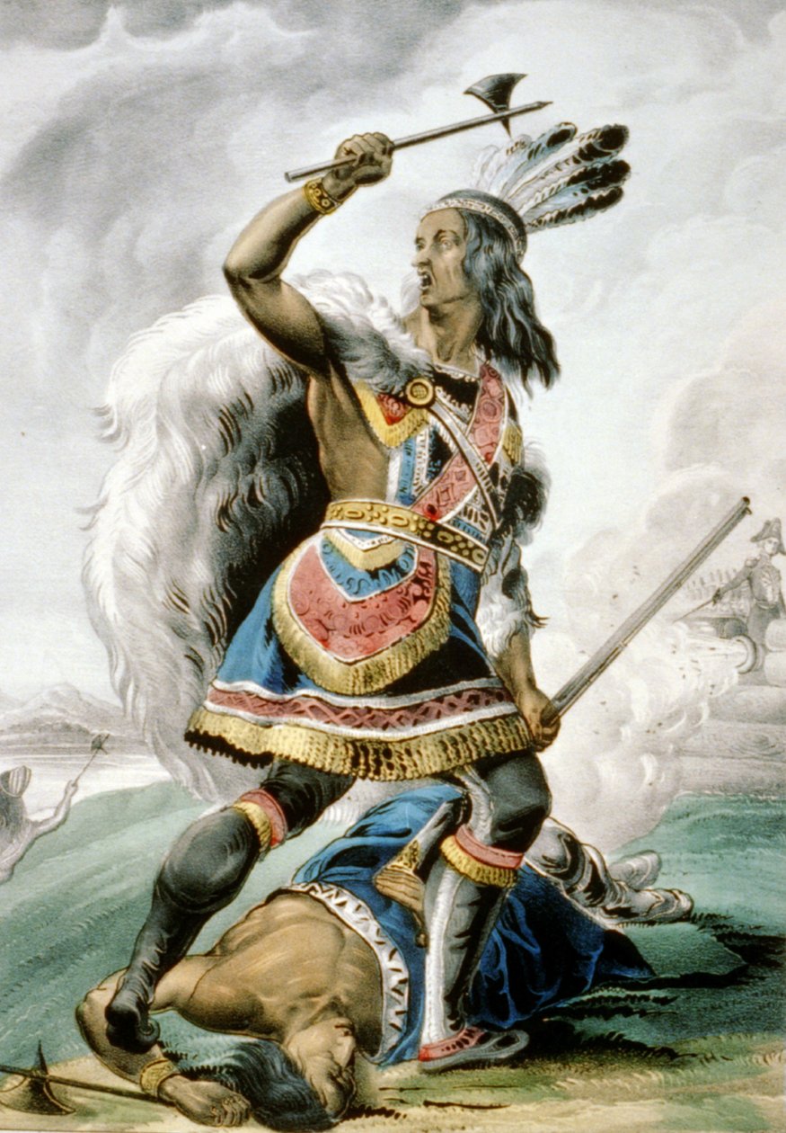 Guerriero Indiano, 1845 da N. and Ives, J.M. Currier