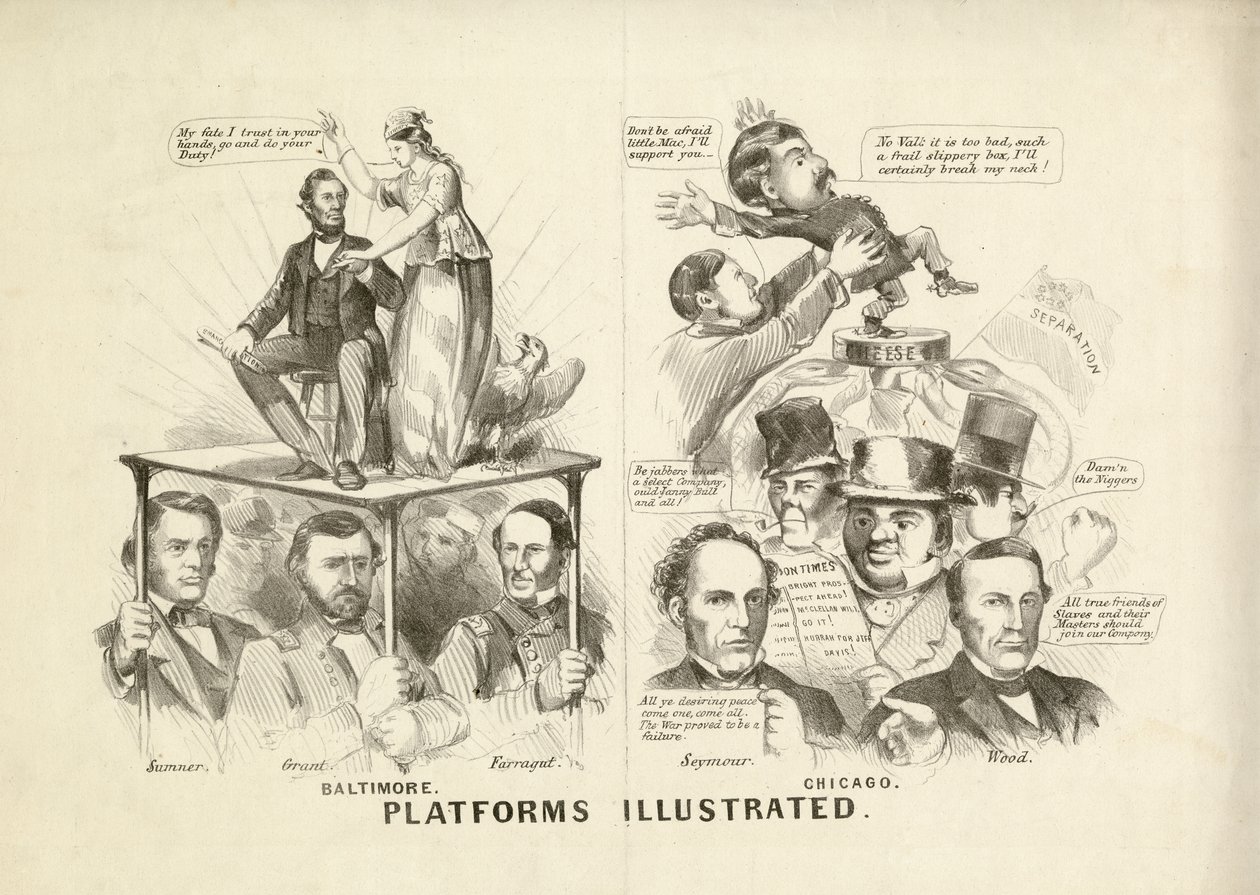 Piattaforme illustrate, 1864 da N. and Ives, J.M. Currier