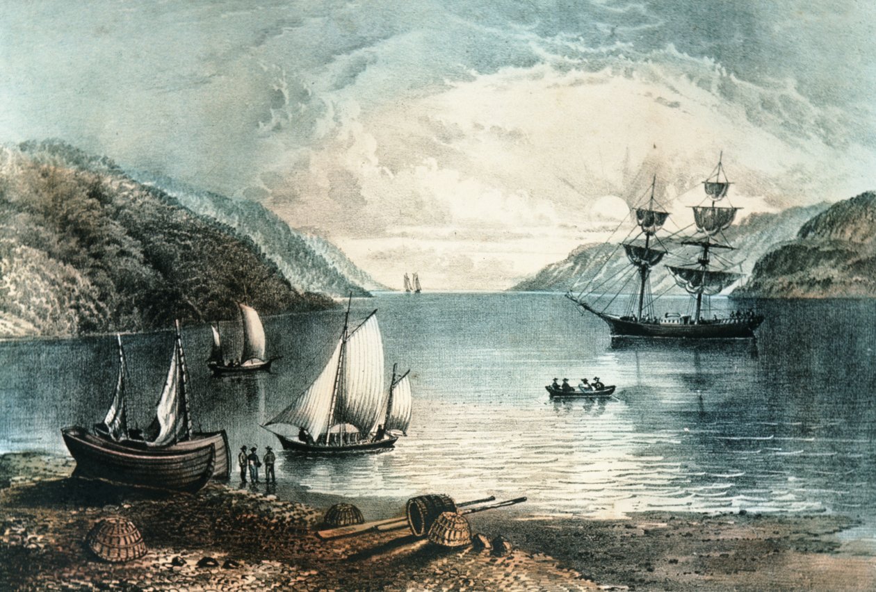 La baia di Annapolis, c.1880 da N. and Ives, J.M. Currier