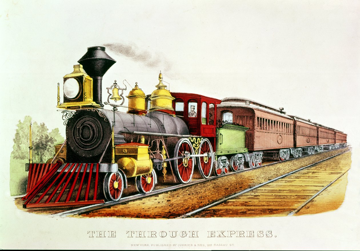 Il treno espresso da N. and Ives, J.M. Currier