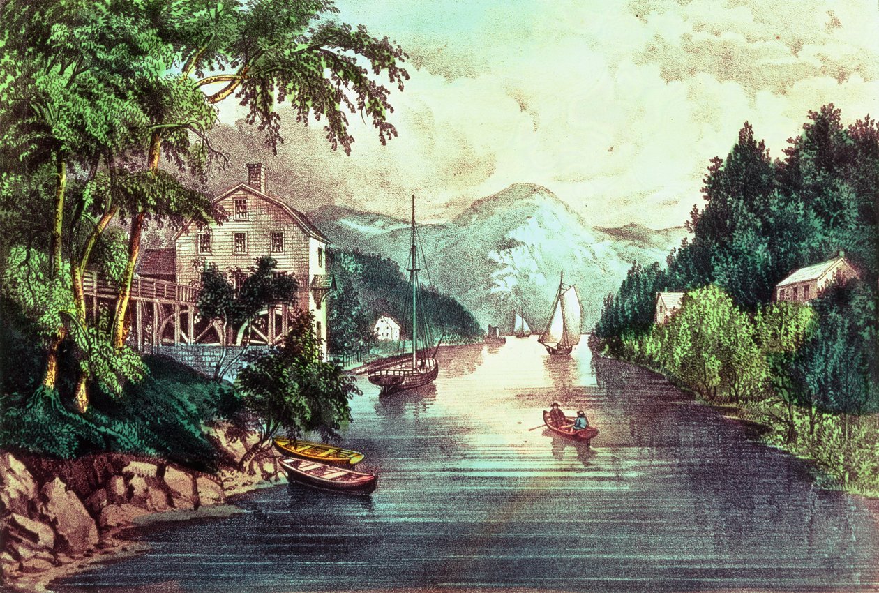 Veduta su Montgomery Creek da N. and Ives, J.M. Currier