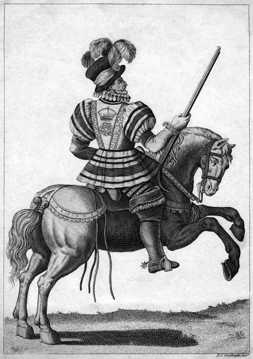 Un guardia del corpo, al servizio della regina Elisabetta I durante un viaggio da N. C. Goodnight