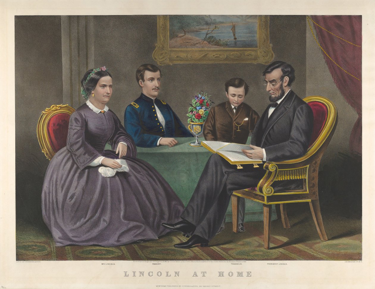 Lincoln a Casa, 1867 da Nathaniel Currier