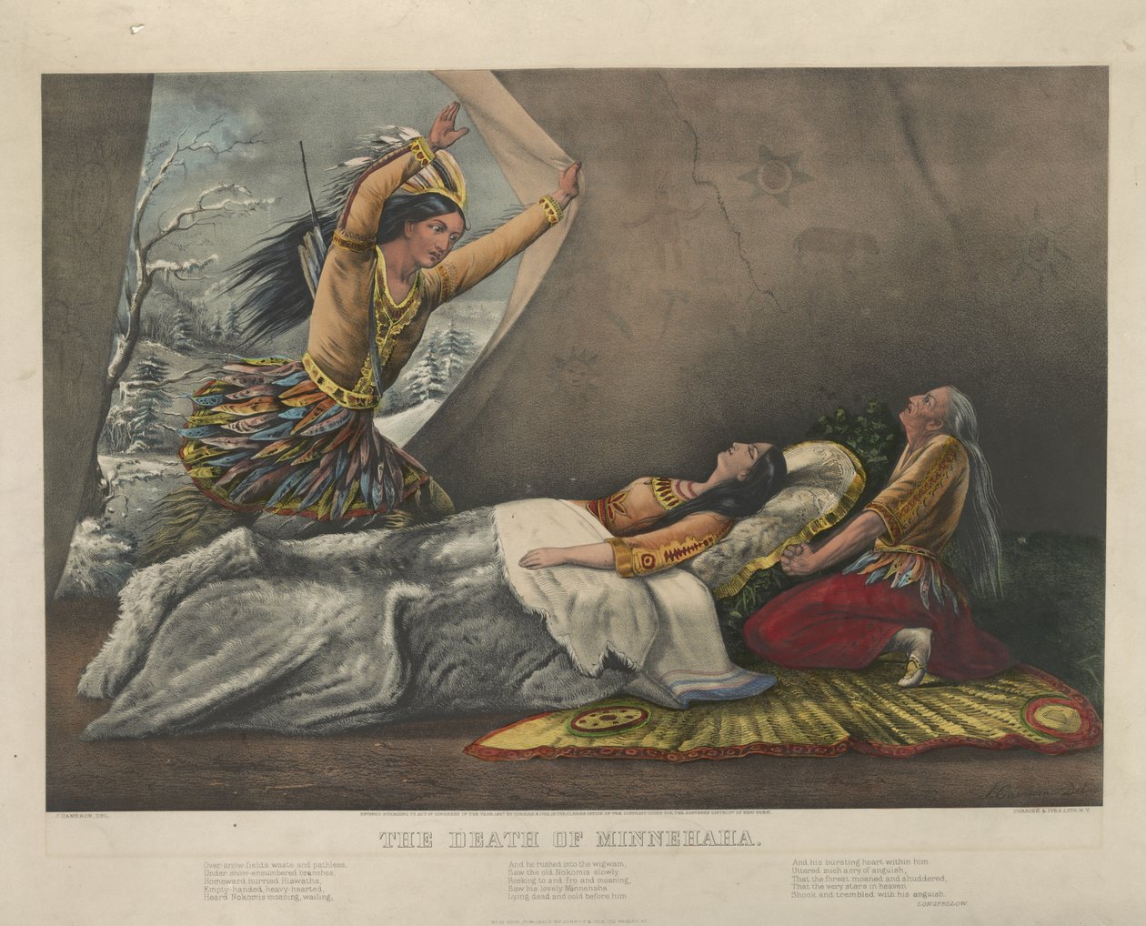 La morte di Minnehaha, 1867 da Nathaniel Currier