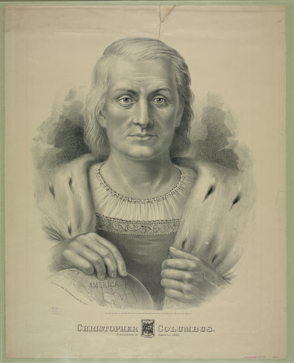 Ritratto di Cristoforo Colombo (1451 - 1506) da Currier and Ives