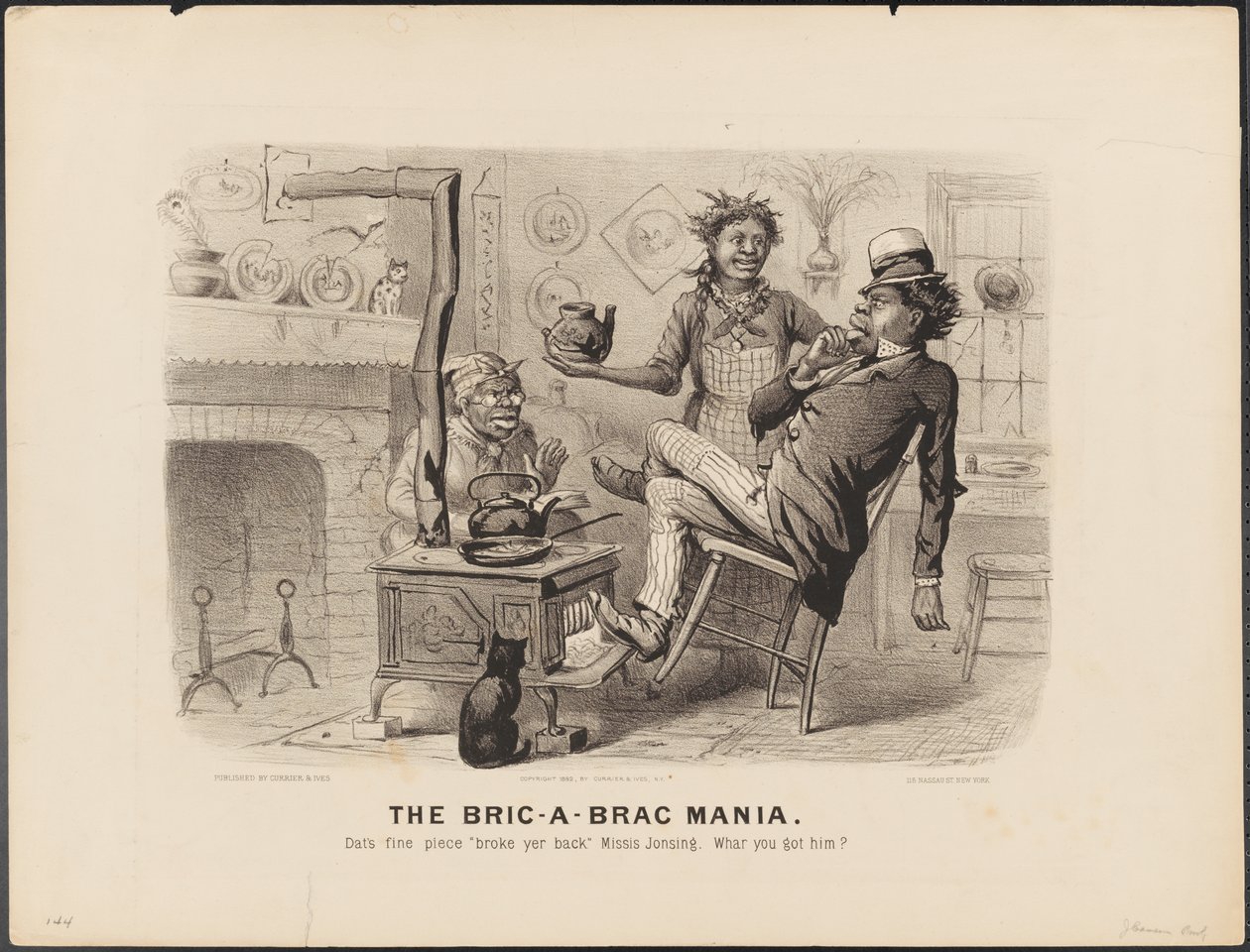 Il Bric - A - Brac Mania da N. and Ives J.M. (1824-95) Currier