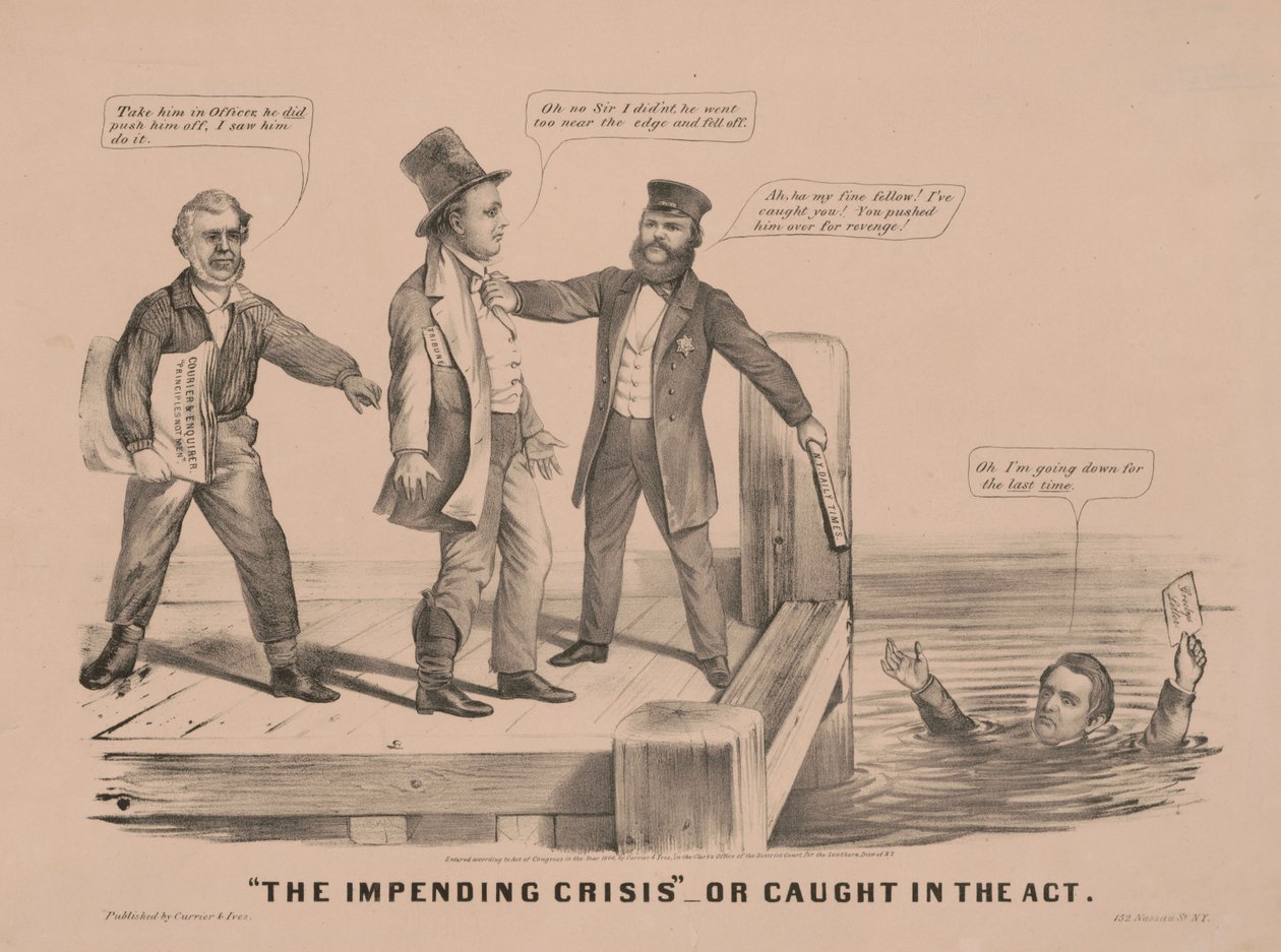 "La crisi imminente" O colti in flagrante da N. and Ives J.M. (1824-95) Currier