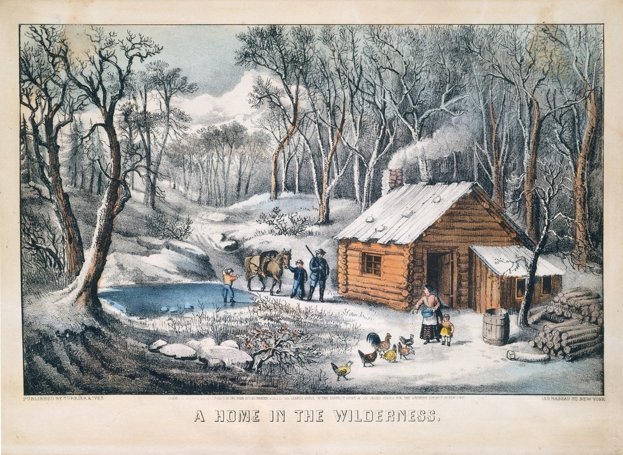 Una casa nel deserto da Currier and Ives