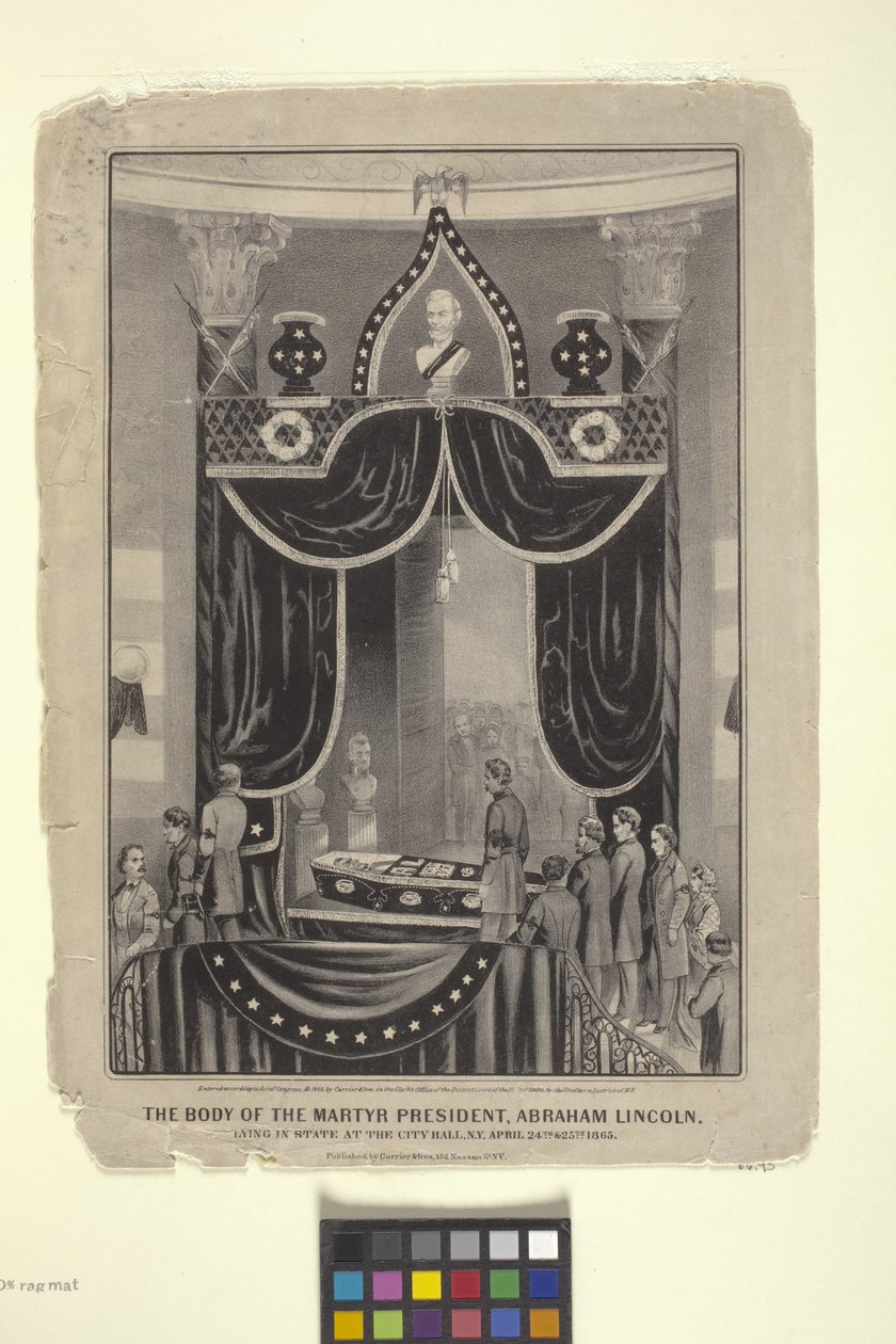 Corpo del presidente martire, Abraham Lincoln da N. and Ives J.M. (1824 95) Currier