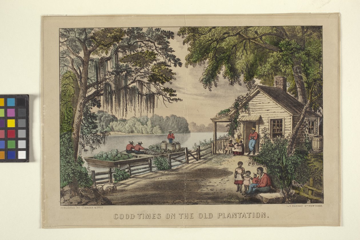 Tempi felici nella vecchia piantagione da N. and Ives J.M. (1824 95) Currier