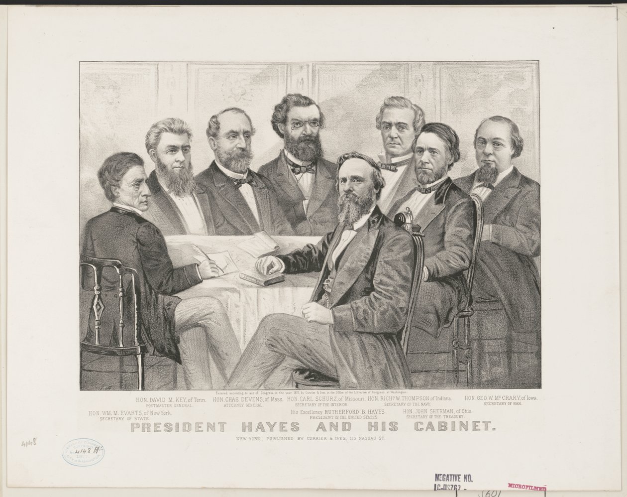 Il presidente Hayes e il suo gabinetto, c.1877 da Currier and Ives