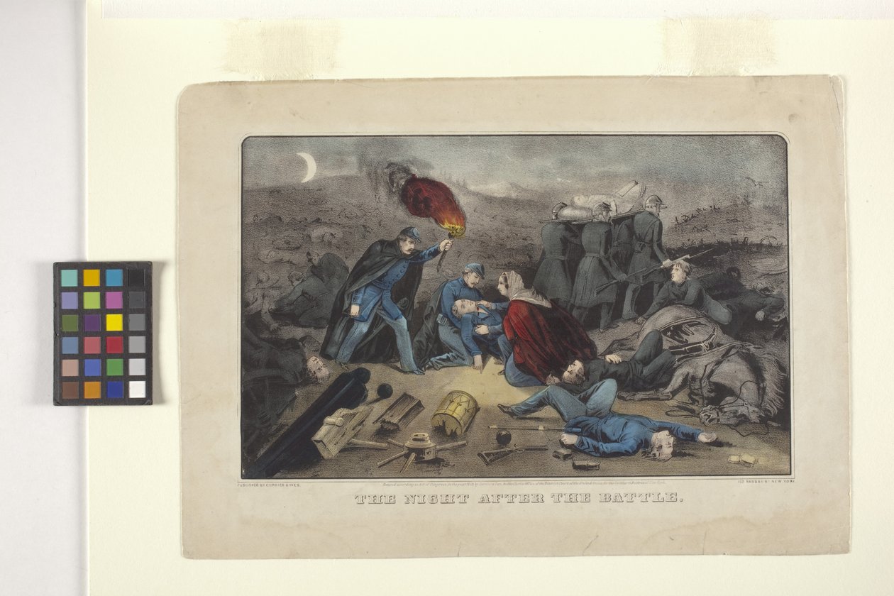 La notte dopo la battaglia da N. and Ives J.M. (1824 95) Currier