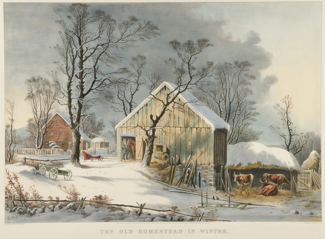 La Vecchia Fattoria in Inverno da Currier and Ives