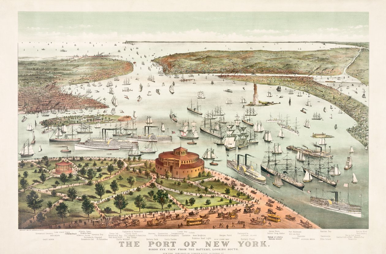 Il porto di New York di Currier & Ives da Currier and Ives