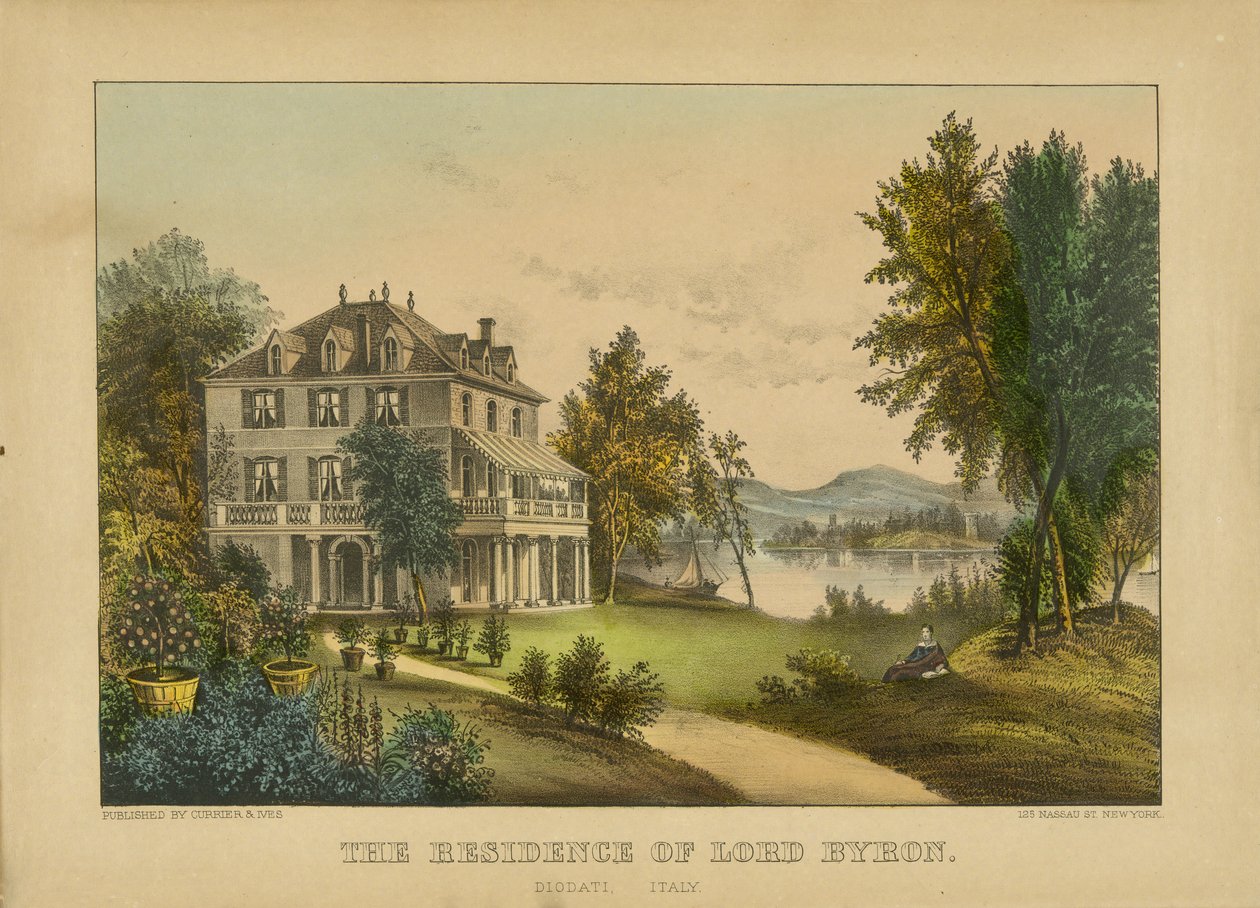 La residenza di Lord Byron da Currier and Ives