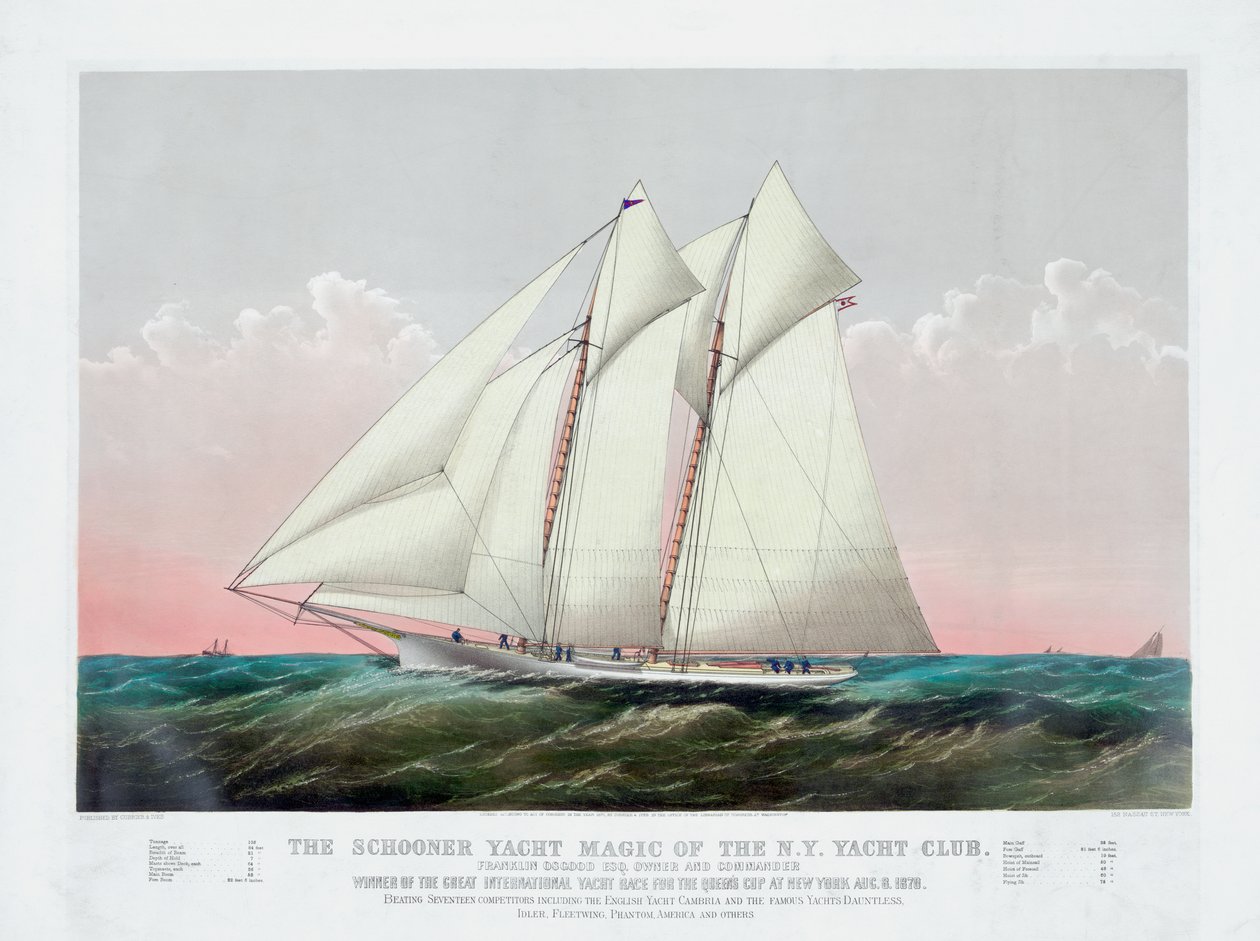 La goletta Magic del New York Yacht Club di Currier & Ives da Currier and Ives