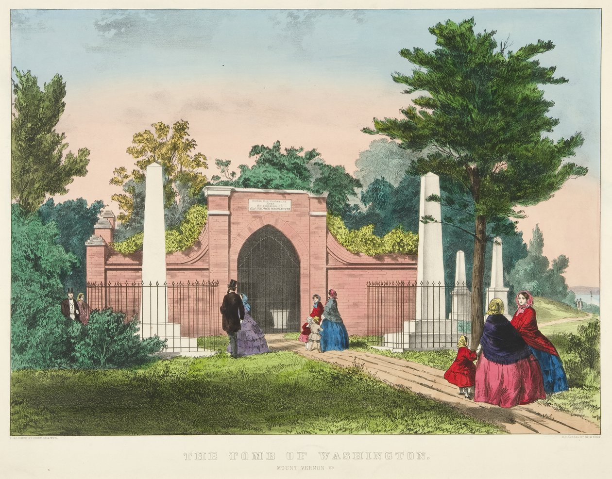 La Tomba di Washington, Mount Vernon, Virginia da Currier and Ives