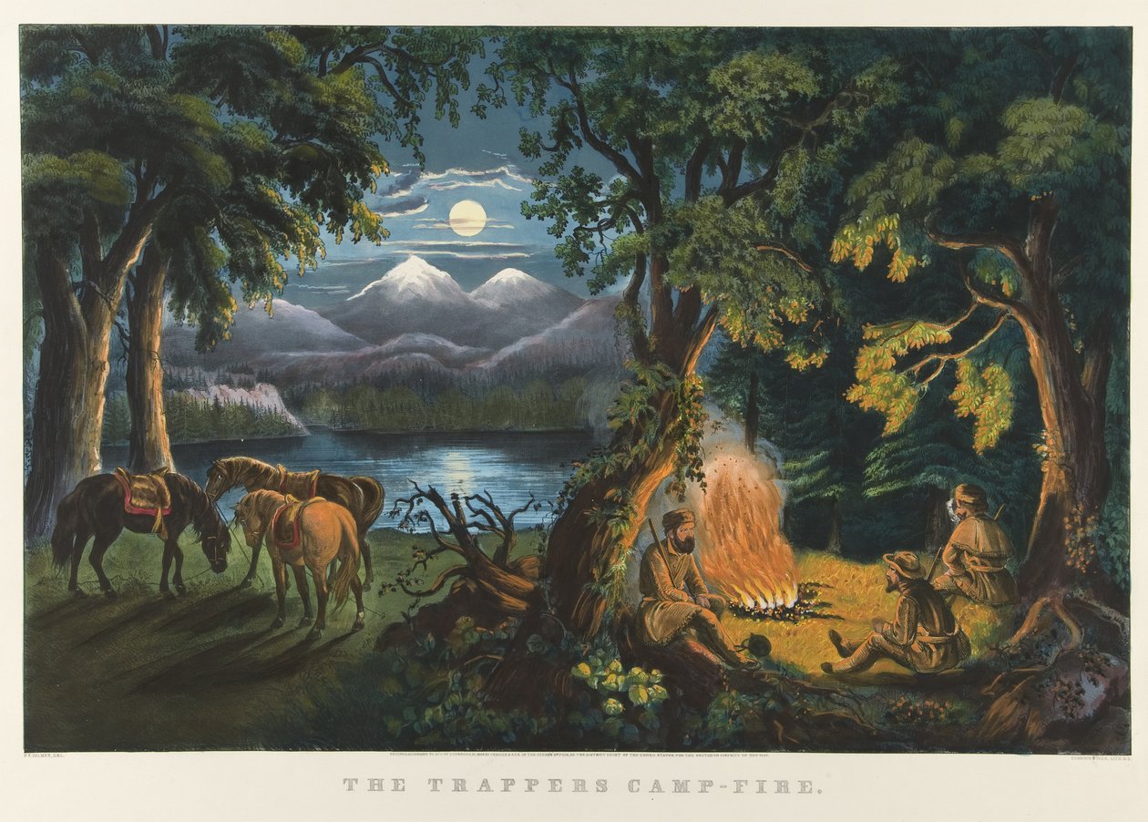 Il campo dei cacciatori di pellicce da Currier and Ives