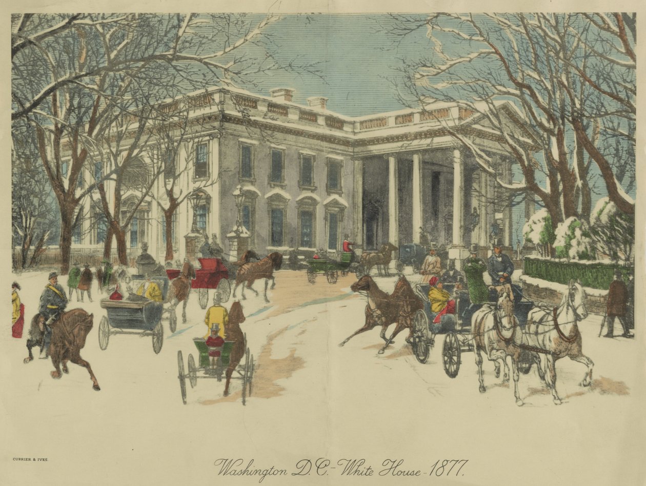 La Casa Bianca, Washington D.C. 1877 da Currier and Ives
