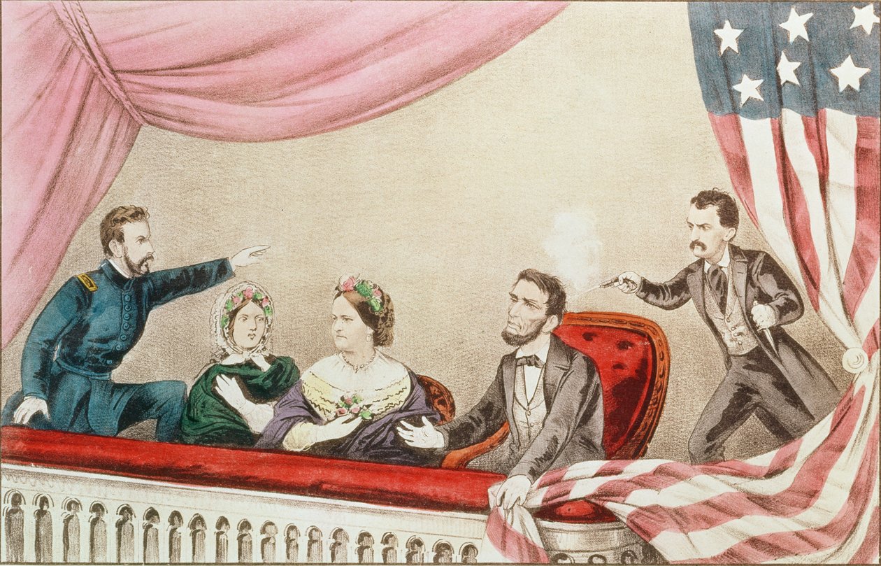 Assassinio di Abraham Lincoln da N. and Ives, J.M. Currier