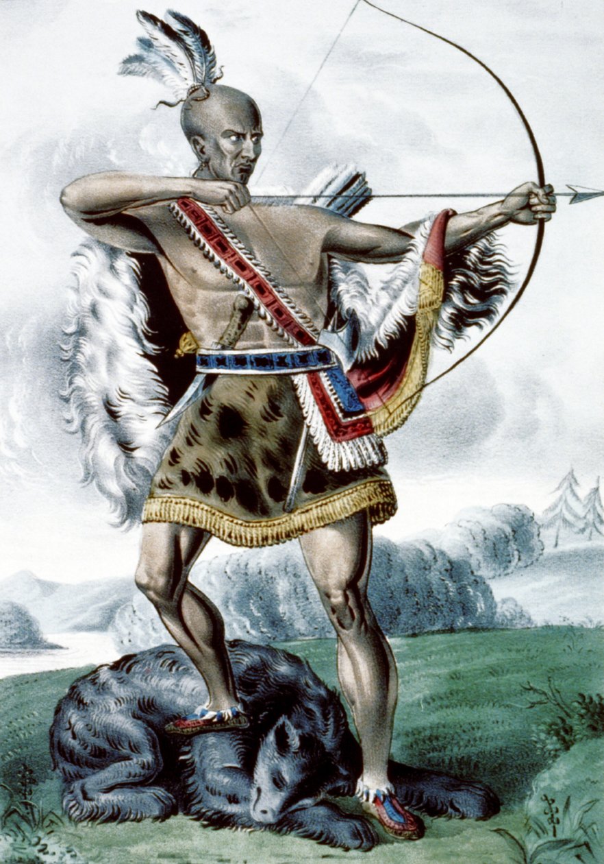 Cacciatore indiano, 1845 da N. and Ives, J.M. Currier