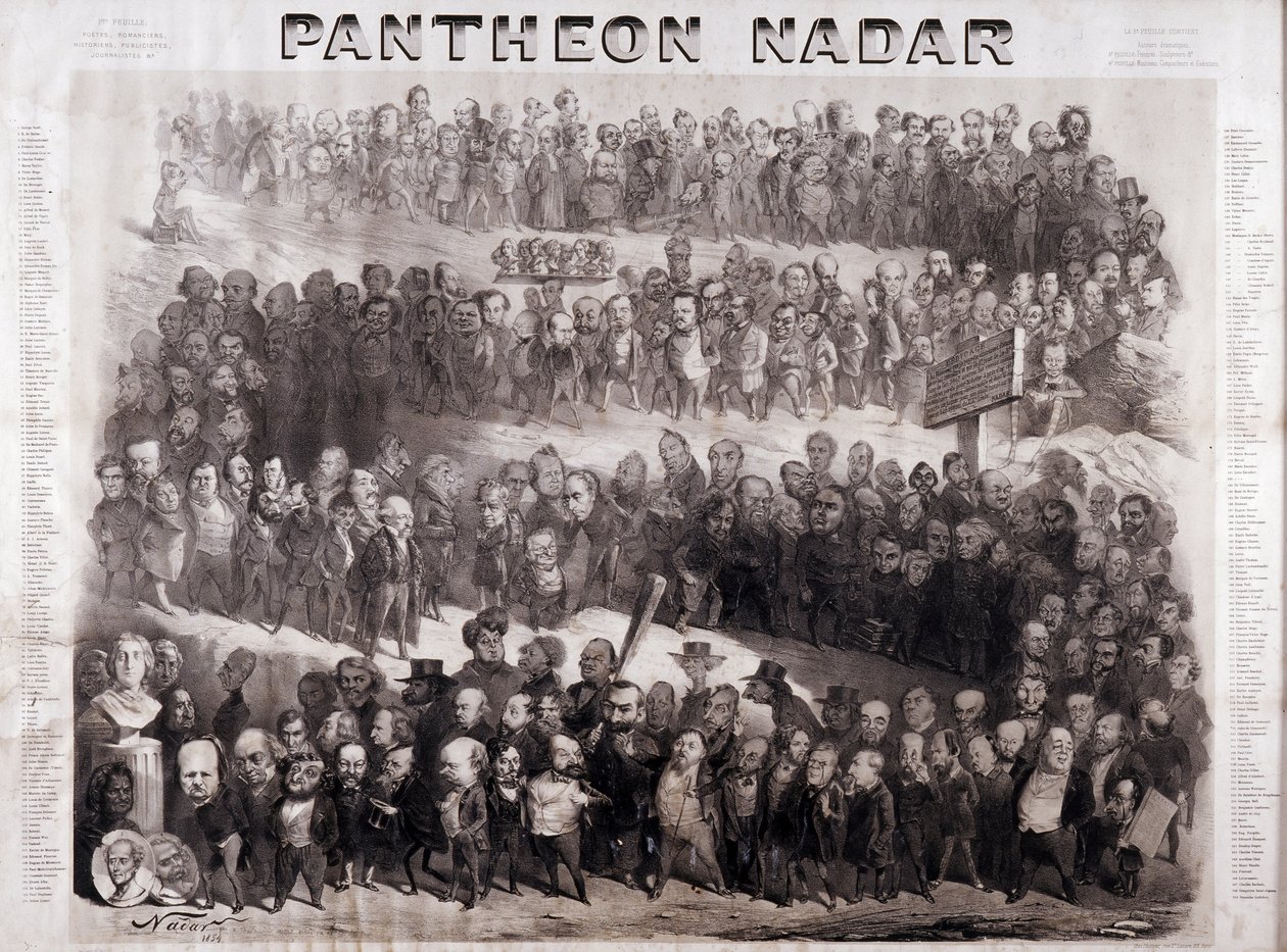 Il Pantheon Nadar che rappresenta le grandi figure storiche del XIX secolo (personalità intellettuali e politiche) da Nadar