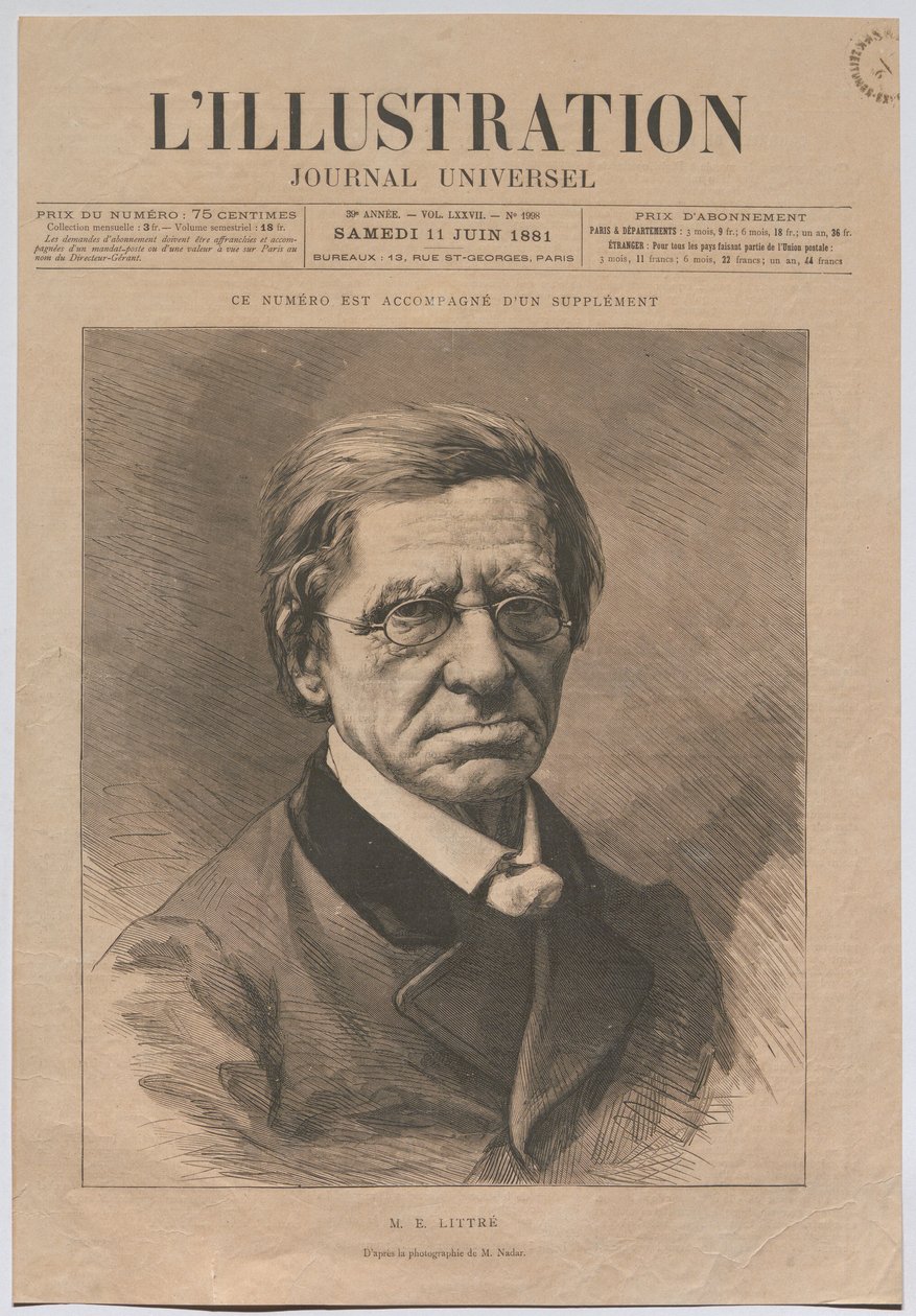 M. E. LITTRÉ da Nadar
