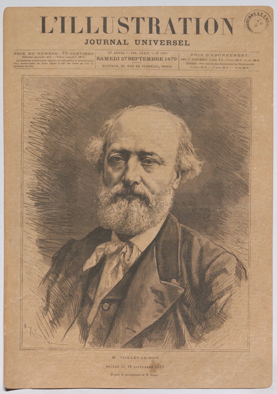 M. Viollet-le-Duc, deceduto il 18 settembre 1879 da Nadar