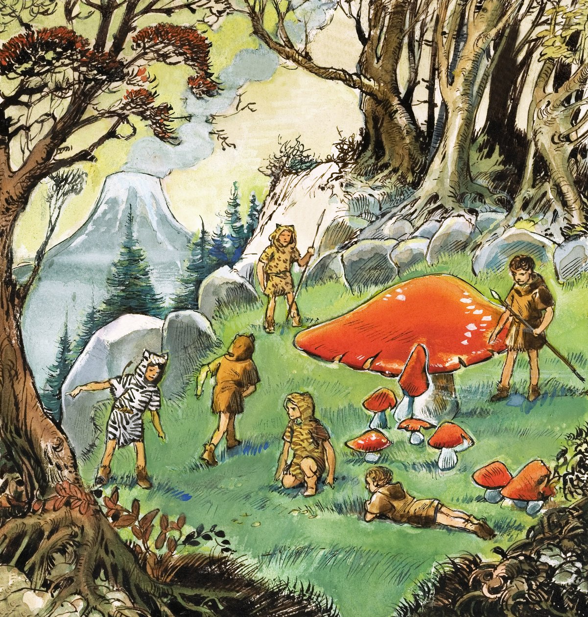 I ragazzi perduti, illustrazione da "Peter Pan" di J.M. Barrie (gouache su carta) da Nadir Quinto
